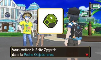 Screenshot de la Boîte Zygarde