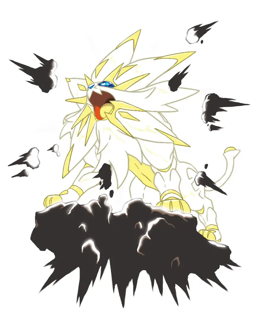 Artwork officiel de Solgaleo en Phase Soleil Levant