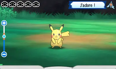 Screenshot montrant un Pikachu prenant la pose pour une photo