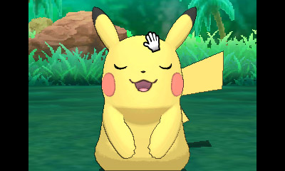 Pikachu qui se fait caresser