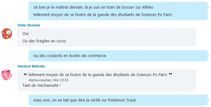 Extrait d'une convo Skype de chez nous